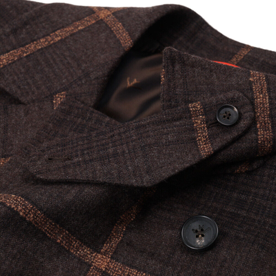 Pre-owned Isaia $3895  'cortina' Slim-fit Wool And Cashmere Peacoat 40 R (eu 50) In Brown