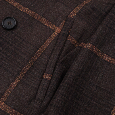 Pre-owned Isaia $3895  'cortina' Slim-fit Wool And Cashmere Peacoat 40 R (eu 50) In Brown