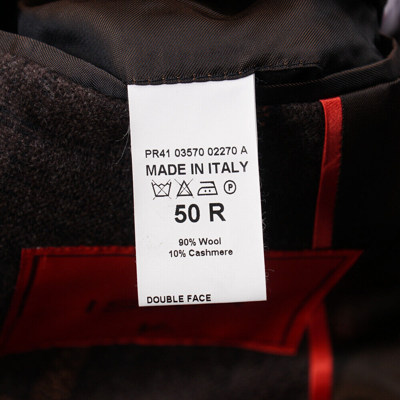 Pre-owned Isaia $3895  'cortina' Slim-fit Wool And Cashmere Peacoat 40 R (eu 50) In Brown