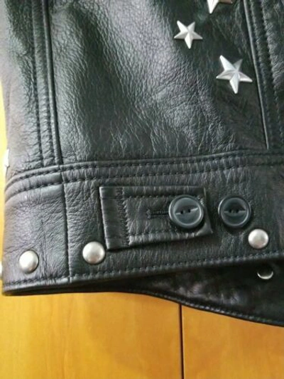 Pre-owned Coach Black Leather Cap Slv Custom Vest 215523jax Bottle Cap Floral Feather...