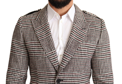Pre-owned Dolce & Gabbana Jacket Gray Check Plaid Long Trench Coat It54/ Us44/xl Rrp $2400