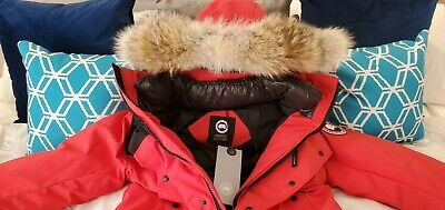 Pre-owned Canada Goose Brand Grey Label Sunfire Red  Erickson Parka Men Size Medium Mm