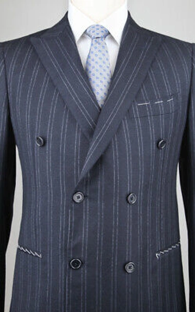 Pre-owned Luigi Borrelli $4500  Charcoal Gray Wool Suit - 40/50 - (lipare/dp/n/r7)