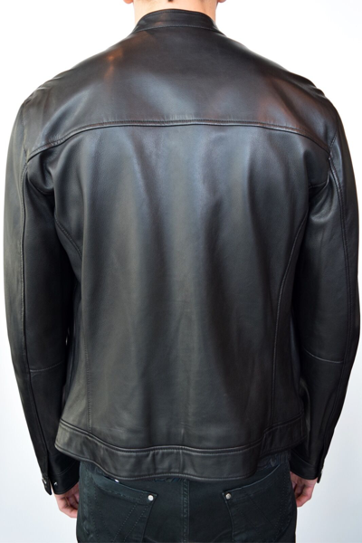 Pre-owned Versace Collection Leather Blouson In Black