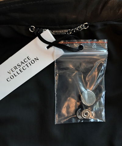 Pre-owned Versace Collection Leather Blouson In Black