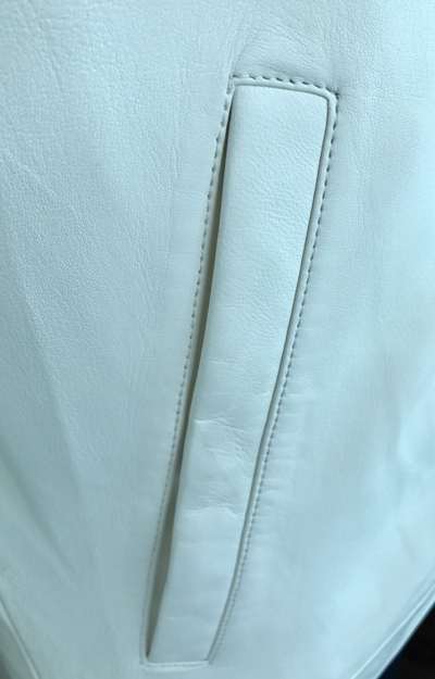 Pre-owned Versace Collection Leather Blouson In White