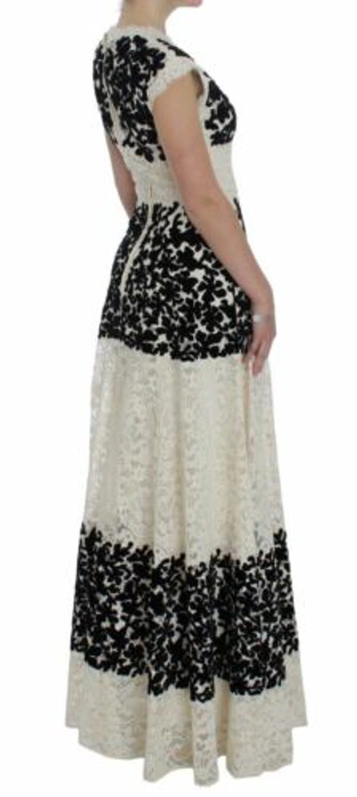 Pre-owned Dolce & Gabbana Dolce&gabbana Women White Dress Cotton Blend Floral Lace A-line Maxi Ball Gown