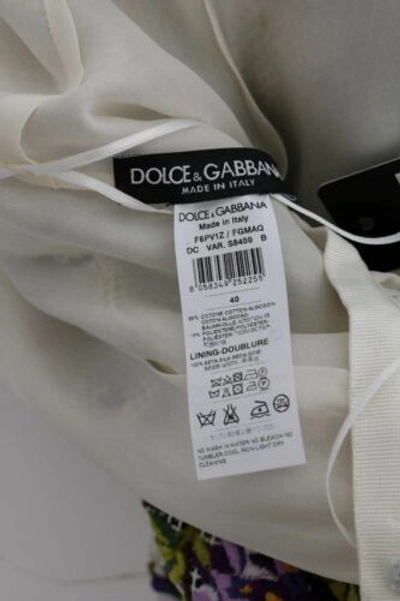 Pre-owned Dolce & Gabbana Dolce&gabbana Women White Dress Cotton Floral A-line Maxi Bodycon Wrap Sz It 40