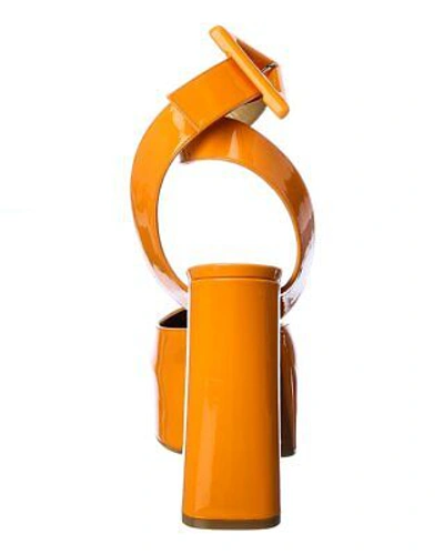 Pre-owned Bottega Veneta Tower Patent Pump Women's In Orange