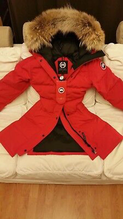 Pre-owned Canada Goose Brand "red Label" Edition  Red Shelburne "small" Parka Jacket In Sunfire Red