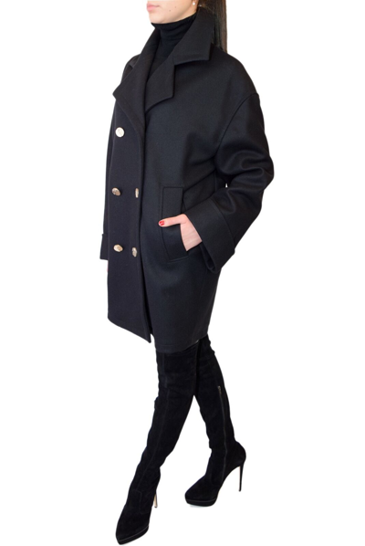 Pre-owned Versace Collection Double Breasted Coat In Black