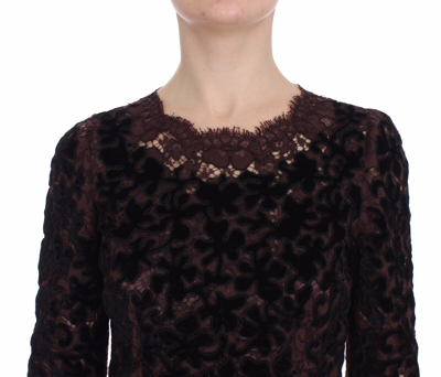 Pre-owned Dolce & Gabbana Dress Purple Floral Lace Ricamo Maxi It42 / Us8 / M Rrp $15200