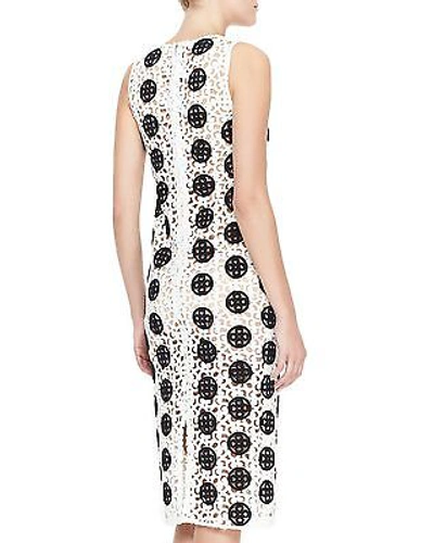 Pre-owned Burberry Prorsum $3,995  8 10 42 Spotted Curlicue Embroidered Lace Dress Women In Black / White