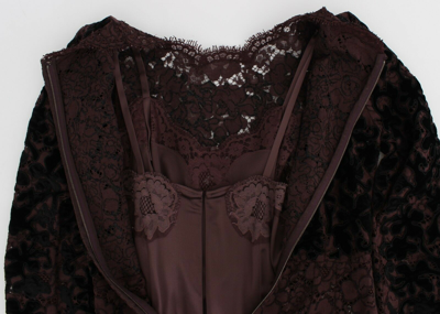 Pre-owned Dolce & Gabbana Dress Purple Floral Lace Ricamo Maxi It42 / Us8 / M Rrp $15200