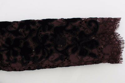 Pre-owned Dolce & Gabbana Dress Purple Floral Lace Ricamo Maxi It42 / Us8 / M Rrp $15200