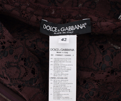 Pre-owned Dolce & Gabbana Dress Purple Floral Lace Ricamo Maxi It42 / Us8 / M Rrp $15200