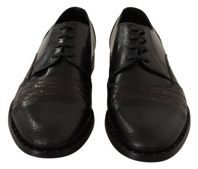 Pre-owned Dolce & Gabbana Shoes Black Leather Exotic Skins Formal Eu39 / Us6 Rrp $2100