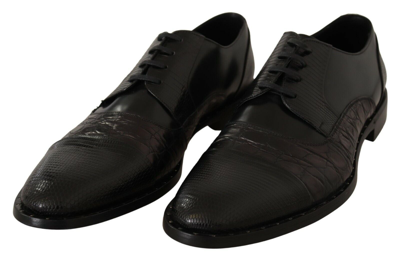 Pre-owned Dolce & Gabbana Shoes Black Leather Exotic Skins Formal Eu39 / Us6 Rrp $2100