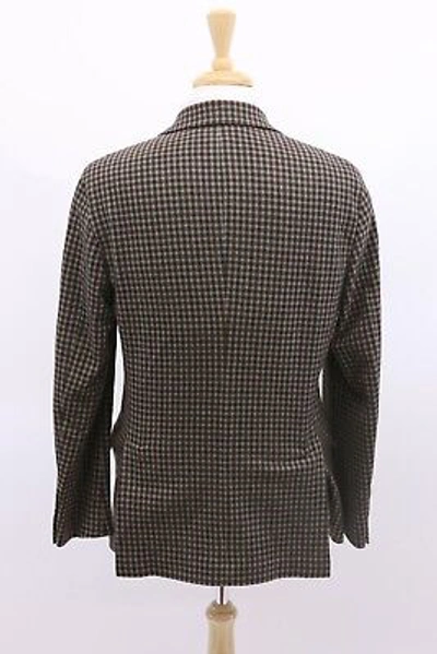 Pre-owned Brunello Cucinelli Nwt$4995  Men Cashmerewool Gingham Print Sportcoat50/40us A191 In Gray