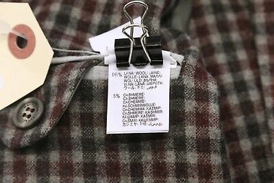 Pre-owned Brunello Cucinelli Nwt$4995  Men Cashmerewool Gingham Print Sportcoat50/40us A191 In Gray