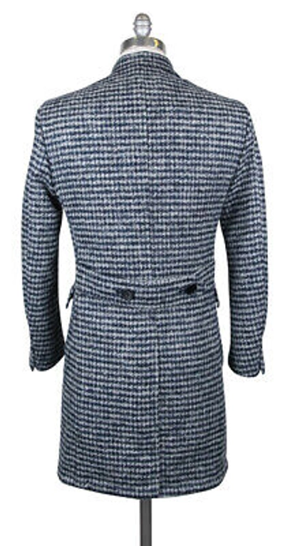 Pre-owned Luigi Borrelli $4200  Blue Wool Blend Coat - (lbcoat208070)