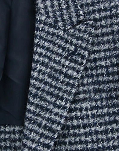 Pre-owned Luigi Borrelli $4200  Blue Wool Blend Coat - (lbcoat208070)