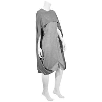 Pre-owned Burberry Cloud Grey Wool-blend Cape Detail Dress In Gray