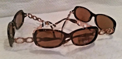 Pre-owned Daisy Fuentes Sol Women's Rx Ready Polarized Sun Glass Lenses 3 Piece Combo In Brown