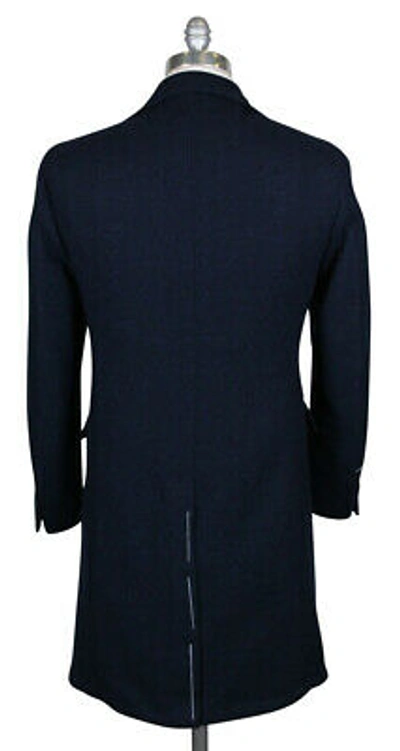 Pre-owned Luigi Borrelli $4500  Midnight Navy Blue Wool Coat - (culb207770)