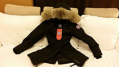 Pre-owned Canada Goose Brand "red Label" Edition Ladies Black  Victoria Lg Parka Jacket