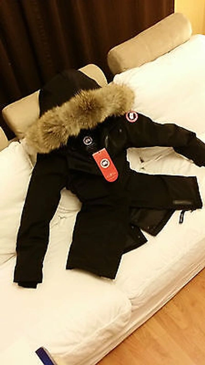 Pre-owned Canada Goose Brand "red Label" Edition Ladies Black  Victoria Lg Parka Jacket