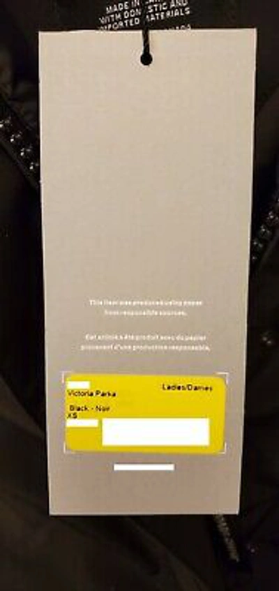 Pre-owned Canada Goose Brand Grey Label Edition Black  Victoria Ladies Xs Parka Jacket In Gray