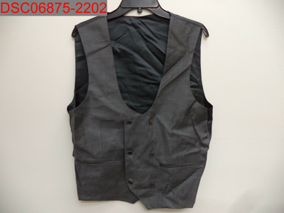 Pre-owned Connaisseur Paris Men Dark Grey 3 Pc. Double Breasted U Vest Slim Fit Suit, 50 In Gray