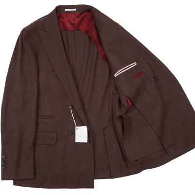 Pre-owned Brunello Cucinelli Reddish-brown Soft Woven Cashmere Sport Coat 40r (eu 50)