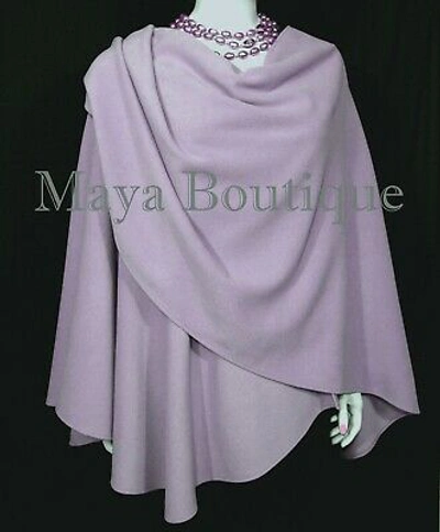 Pre-owned Maya Matazaro Lilac Cashmere Cape Ruana Wrap Coat By  Made In Usa In Purple