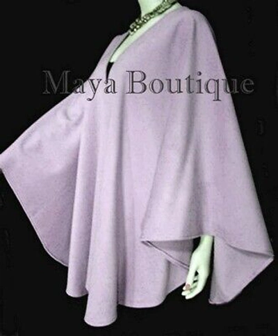 Pre-owned Maya Matazaro Lilac Cashmere Cape Ruana Wrap Coat By  Made In Usa In Purple