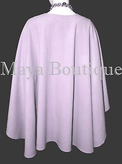 Pre-owned Maya Matazaro Lilac Cashmere Cape Ruana Wrap Coat By  Made In Usa In Purple