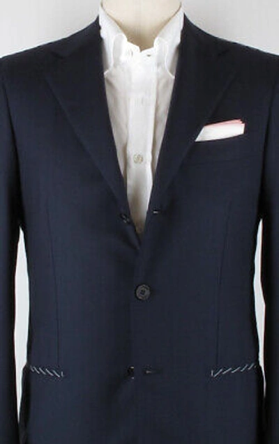 Pre-owned Luigi Borrelli $3600  Navy Blue Sportcoat 46/56