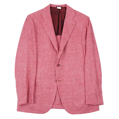Pre-owned Kiton Pink-white Melange Cashmere-silk-linen Sport Coat Classic-fit 40r (eu 50)
