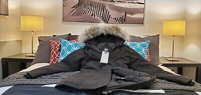 Pre-owned Canada Goose 2022 Grey Label Edition Black  Victoria "large" Ladies Parka Jacket In Gray