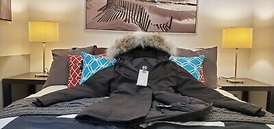 Pre-owned Canada Goose Grey Label Edition Black  Victoria "large" Ladies Parka Jacket In Gray