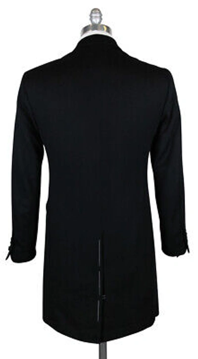 Pre-owned Luigi Borrelli $5100  Black Cashmere Solid Coat - (cutorinoc130590)