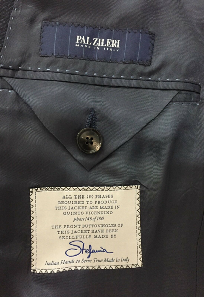 Pre-owned Pal Zileri Men's Blue 100% Wool Jacket Regular Fit, Size 48(s), 50(m), 58(3xl)