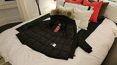 Pre-owned Label Edition Brand Red  Black Canada Goose Trillium Xs Parka Jacket