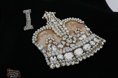 Pre-owned Dolce & Gabbana Dress Black I Am A Princess Crystal Shift It36 /us2/xs Rrp $5000