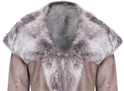 Pre-owned Infinity Taupe Full Length Hooded Ladies Suede Toscana Sheepskin Leather Trench Coat In Beige