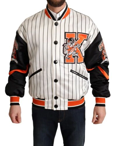 Pre-owned Dolce & Gabbana Dolce&gabbana Dgmillennials Men Multicolor Bomber 100% Polyester Striped Jacket