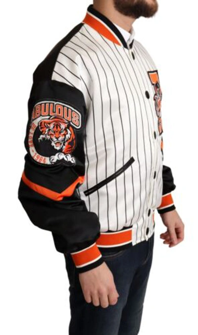 Pre-owned Dolce & Gabbana Dolce&gabbana Dgmillennials Men Multicolor Bomber 100% Polyester Striped Jacket