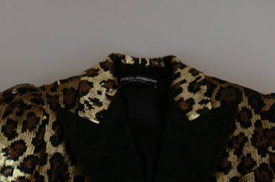 Pre-owned Dolce & Gabbana Jacket Blazer Gold Leopard Sequined It42 / Us8 / M Rrp $11000 In Multicolor