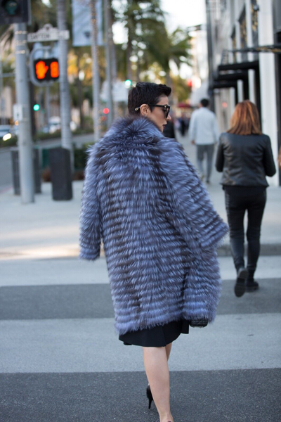 Pre-owned Luxor Leathers And Furs Luxury Striped Real Silver Fox Fur Coat Jacket Parka / Luxor Leathers & Furs